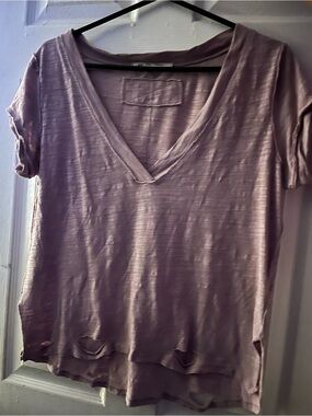 We The Free Mauve V-Neck Short Sleeve Tee